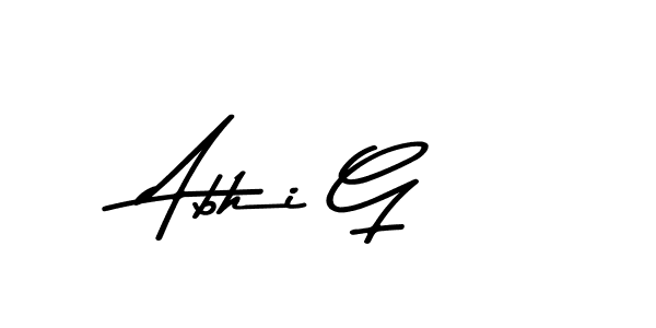 Make a beautiful signature design for name Abhi G. With this signature (Asem Kandis PERSONAL USE) style, you can create a handwritten signature for free. Abhi G signature style 9 images and pictures png