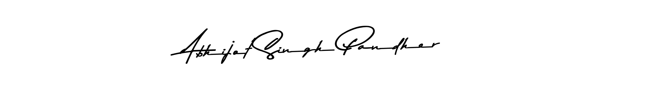 How to make Abhijot Singh Pandher name signature. Use Asem Kandis PERSONAL USE style for creating short signs online. This is the latest handwritten sign. Abhijot Singh Pandher signature style 9 images and pictures png