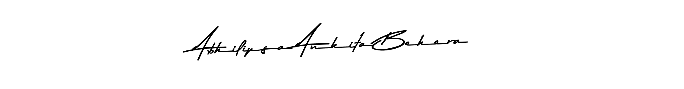 The best way (Asem Kandis PERSONAL USE) to make a short signature is to pick only two or three words in your name. The name Abhilipsa Ankita Behera include a total of six letters. For converting this name. Abhilipsa Ankita Behera signature style 9 images and pictures png