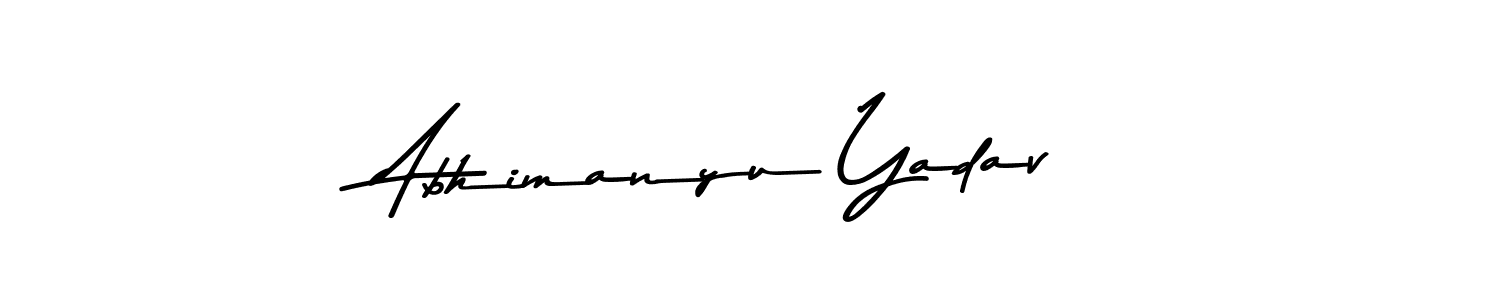 Make a beautiful signature design for name Abhimanyu Yadav. With this signature (Asem Kandis PERSONAL USE) style, you can create a handwritten signature for free. Abhimanyu Yadav signature style 9 images and pictures png