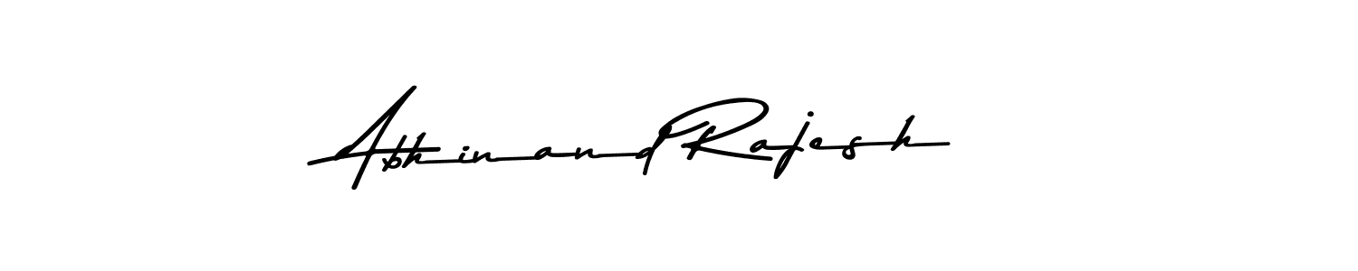 The best way (Asem Kandis PERSONAL USE) to make a short signature is to pick only two or three words in your name. The name Abhinand Rajesh include a total of six letters. For converting this name. Abhinand Rajesh signature style 9 images and pictures png
