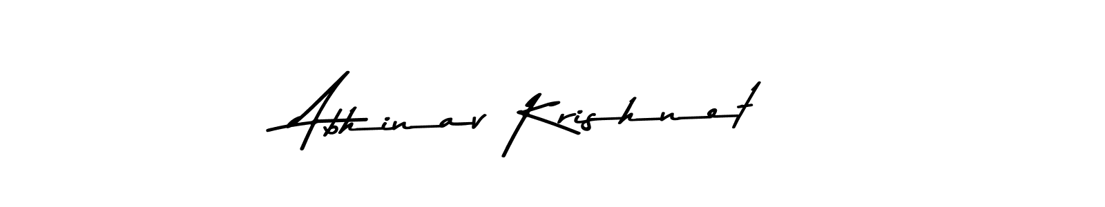 Design your own signature with our free online signature maker. With this signature software, you can create a handwritten (Asem Kandis PERSONAL USE) signature for name Abhinav Krishnet. Abhinav Krishnet signature style 9 images and pictures png