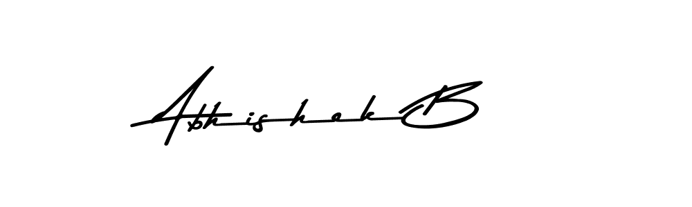 Make a beautiful signature design for name Abhishek B. With this signature (Asem Kandis PERSONAL USE) style, you can create a handwritten signature for free. Abhishek B signature style 9 images and pictures png