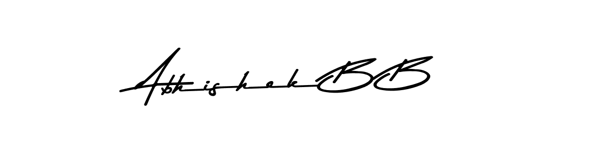 How to make Abhishek B B name signature. Use Asem Kandis PERSONAL USE style for creating short signs online. This is the latest handwritten sign. Abhishek B B signature style 9 images and pictures png