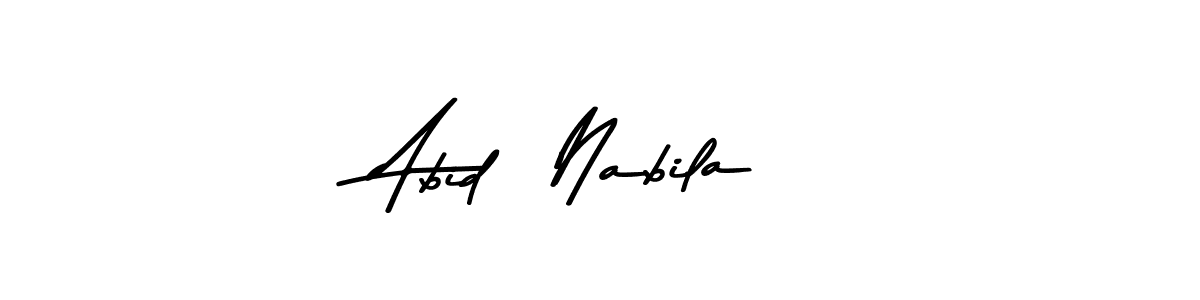 This is the best signature style for the Abid  Nabila name. Also you like these signature font (Asem Kandis PERSONAL USE). Mix name signature. Abid  Nabila signature style 9 images and pictures png