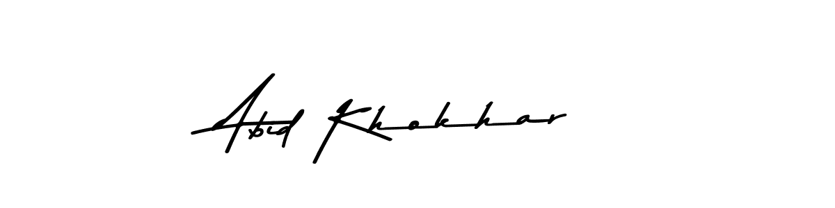 How to make Abid Khokhar name signature. Use Asem Kandis PERSONAL USE style for creating short signs online. This is the latest handwritten sign. Abid Khokhar signature style 9 images and pictures png
