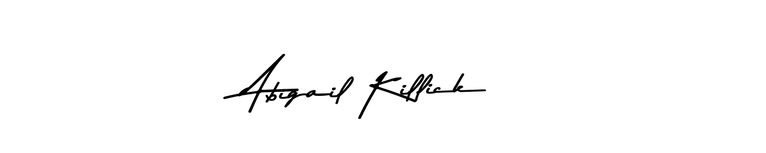How to make Abigail Killick name signature. Use Asem Kandis PERSONAL USE style for creating short signs online. This is the latest handwritten sign. Abigail Killick signature style 9 images and pictures png