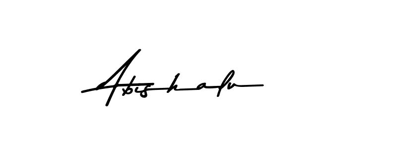 How to make Abishalu name signature. Use Asem Kandis PERSONAL USE style for creating short signs online. This is the latest handwritten sign. Abishalu signature style 9 images and pictures png