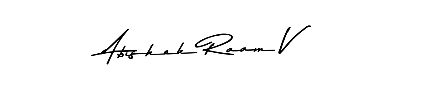 Make a beautiful signature design for name Abishek Raam V. With this signature (Asem Kandis PERSONAL USE) style, you can create a handwritten signature for free. Abishek Raam V signature style 9 images and pictures png