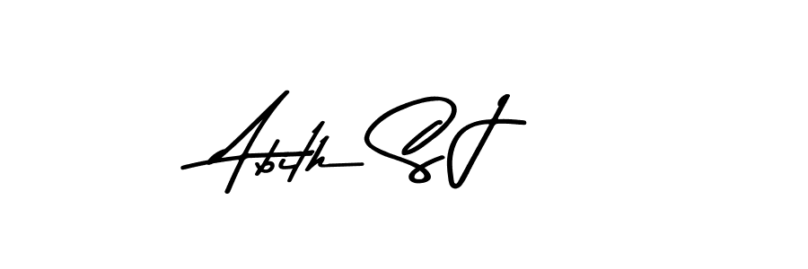 How to make Abith S J name signature. Use Asem Kandis PERSONAL USE style for creating short signs online. This is the latest handwritten sign. Abith S J signature style 9 images and pictures png