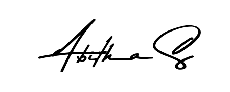 Get an exclusive digital autograph for Abitha S. The Asem Kandis PERSONAL USE typeface captures the charm of real penmanship on paper. Abitha S signature style 9 images and pictures png