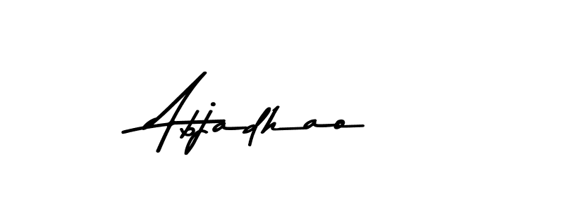 How to make Abjadhao name signature. Use Asem Kandis PERSONAL USE style for creating short signs online. This is the latest handwritten sign. Abjadhao signature style 9 images and pictures png