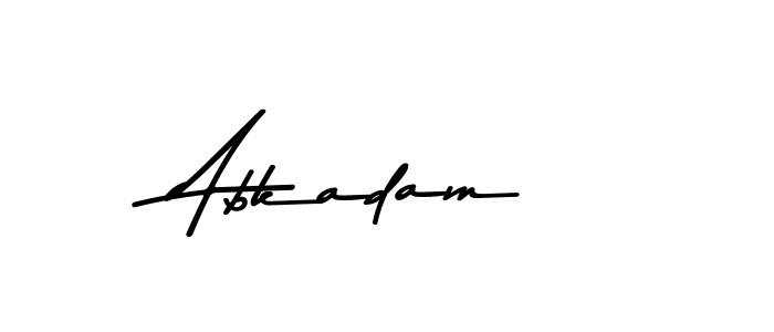 How to make Abkadam name signature. Use Asem Kandis PERSONAL USE style for creating short signs online. This is the latest handwritten sign. Abkadam signature style 9 images and pictures png