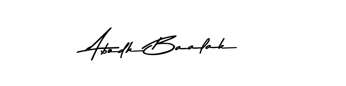 Make a beautiful signature design for name Abodh Baalak. Use this online signature maker to create a handwritten signature for free. Abodh Baalak signature style 9 images and pictures png