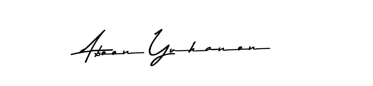 The best way (Asem Kandis PERSONAL USE) to make a short signature is to pick only two or three words in your name. The name Aboon Yuhanon include a total of six letters. For converting this name. Aboon Yuhanon signature style 9 images and pictures png