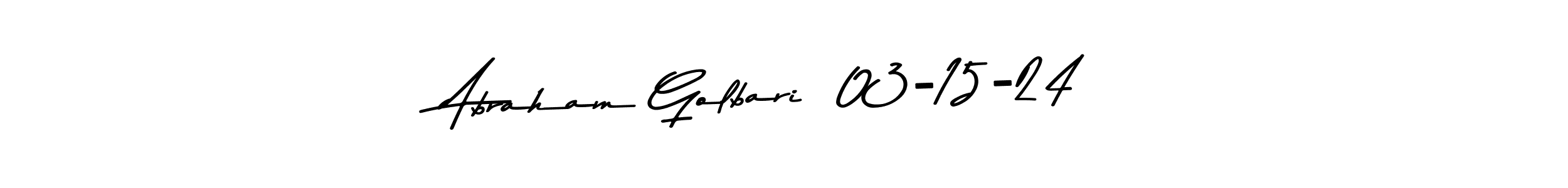 Create a beautiful signature design for name Abraham Golbari  03-15-24. With this signature (Asem Kandis PERSONAL USE) fonts, you can make a handwritten signature for free. Abraham Golbari  03-15-24 signature style 9 images and pictures png