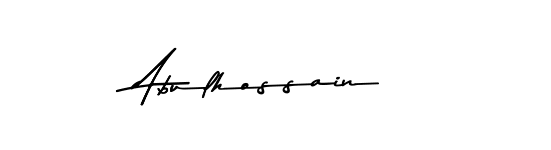 How to make Abulhossain name signature. Use Asem Kandis PERSONAL USE style for creating short signs online. This is the latest handwritten sign. Abulhossain signature style 9 images and pictures png