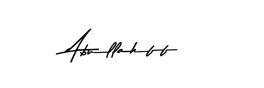 How to make Abullahff name signature. Use Asem Kandis PERSONAL USE style for creating short signs online. This is the latest handwritten sign. Abullahff signature style 9 images and pictures png
