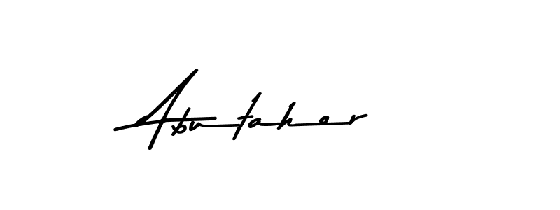 Use a signature maker to create a handwritten signature online. With this signature software, you can design (Asem Kandis PERSONAL USE) your own signature for name Abutaher. Abutaher signature style 9 images and pictures png