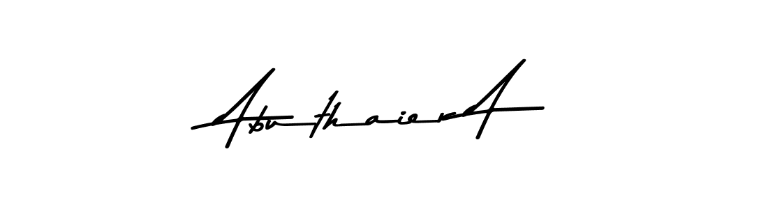 Abuthaier A stylish signature style. Best Handwritten Sign (Asem Kandis PERSONAL USE) for my name. Handwritten Signature Collection Ideas for my name Abuthaier A. Abuthaier A signature style 9 images and pictures png