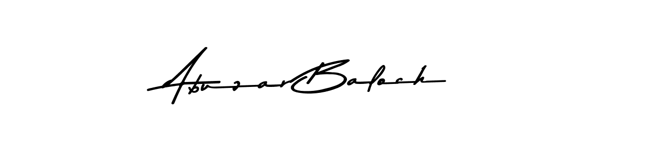 How to make Abuzar Baloch name signature. Use Asem Kandis PERSONAL USE style for creating short signs online. This is the latest handwritten sign. Abuzar Baloch signature style 9 images and pictures png