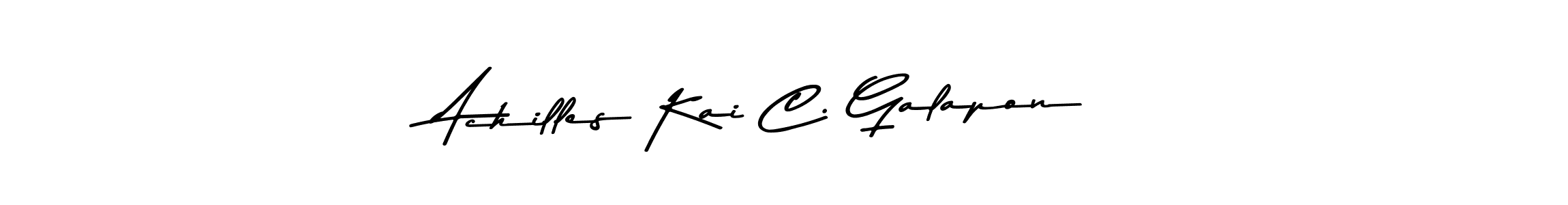 The best way (Asem Kandis PERSONAL USE) to make a short signature is to pick only two or three words in your name. The name Achilles Kai C. Galapon include a total of six letters. For converting this name. Achilles Kai C. Galapon signature style 9 images and pictures png
