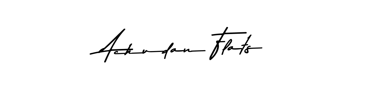 How to make Achudan Flats name signature. Use Asem Kandis PERSONAL USE style for creating short signs online. This is the latest handwritten sign. Achudan Flats signature style 9 images and pictures png