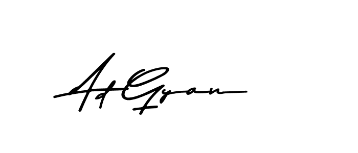 Make a beautiful signature design for name Ad Gyan. With this signature (Asem Kandis PERSONAL USE) style, you can create a handwritten signature for free. Ad Gyan signature style 9 images and pictures png