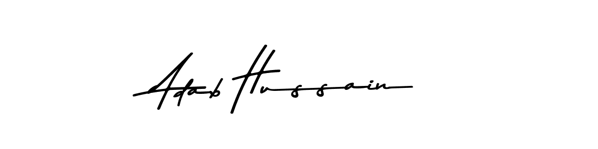 Make a beautiful signature design for name Adab Hussain. With this signature (Asem Kandis PERSONAL USE) style, you can create a handwritten signature for free. Adab Hussain signature style 9 images and pictures png