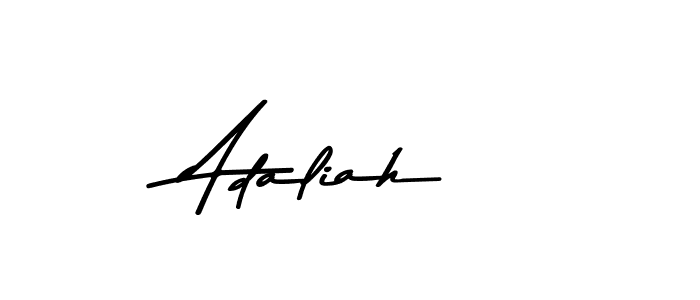 How to make Adaliah name signature. Use Asem Kandis PERSONAL USE style for creating short signs online. This is the latest handwritten sign. Adaliah signature style 9 images and pictures png