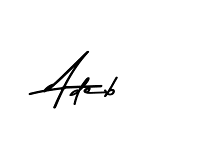 Make a beautiful signature design for name Adeb. With this signature (Asem Kandis PERSONAL USE) style, you can create a handwritten signature for free. Adeb signature style 9 images and pictures png