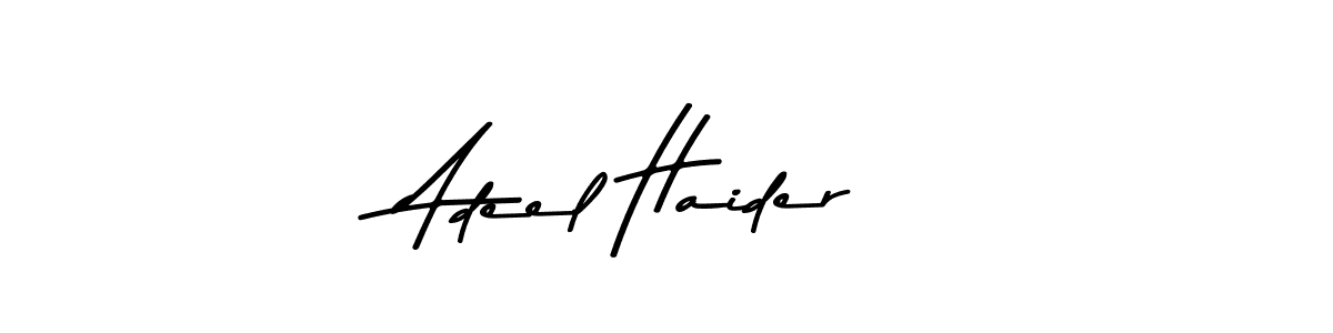 How to make Adeel Haider name signature. Use Asem Kandis PERSONAL USE style for creating short signs online. This is the latest handwritten sign. Adeel Haider signature style 9 images and pictures png