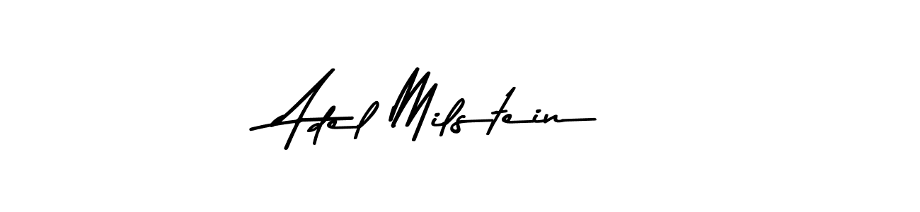 How to make Adel Milstein name signature. Use Asem Kandis PERSONAL USE style for creating short signs online. This is the latest handwritten sign. Adel Milstein signature style 9 images and pictures png