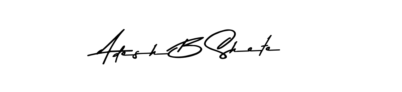 How to make Adesh B Shete name signature. Use Asem Kandis PERSONAL USE style for creating short signs online. This is the latest handwritten sign. Adesh B Shete signature style 9 images and pictures png