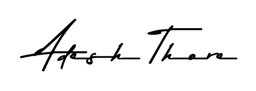 Create an unforgettable impression when signing with Adesh Thore name styled in Asem Kandis PERSONAL USE typography. 100% free online generator. Adesh Thore signature style 9 images and pictures png