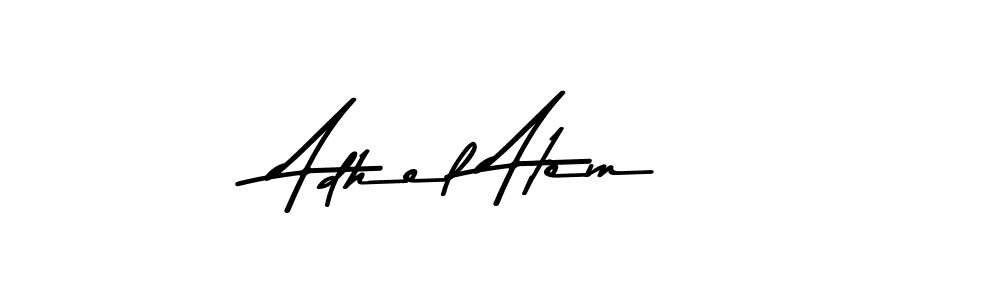 Make a beautiful signature design for name Adhel Atem. With this signature (Asem Kandis PERSONAL USE) style, you can create a handwritten signature for free. Adhel Atem signature style 9 images and pictures png