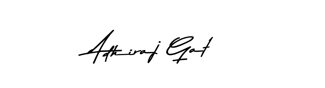 This is the best signature style for the Adhiraj Gat name. Also you like these signature font (Asem Kandis PERSONAL USE). Mix name signature. Adhiraj Gat signature style 9 images and pictures png