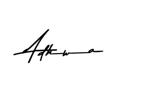 How to make Adhwa name signature. Use Asem Kandis PERSONAL USE style for creating short signs online. This is the latest handwritten sign. Adhwa signature style 9 images and pictures png