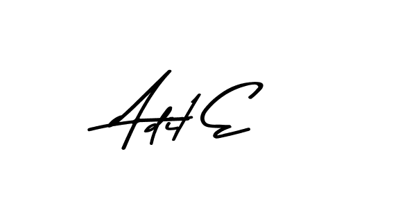 How to make Adit E name signature. Use Asem Kandis PERSONAL USE style for creating short signs online. This is the latest handwritten sign. Adit E signature style 9 images and pictures png