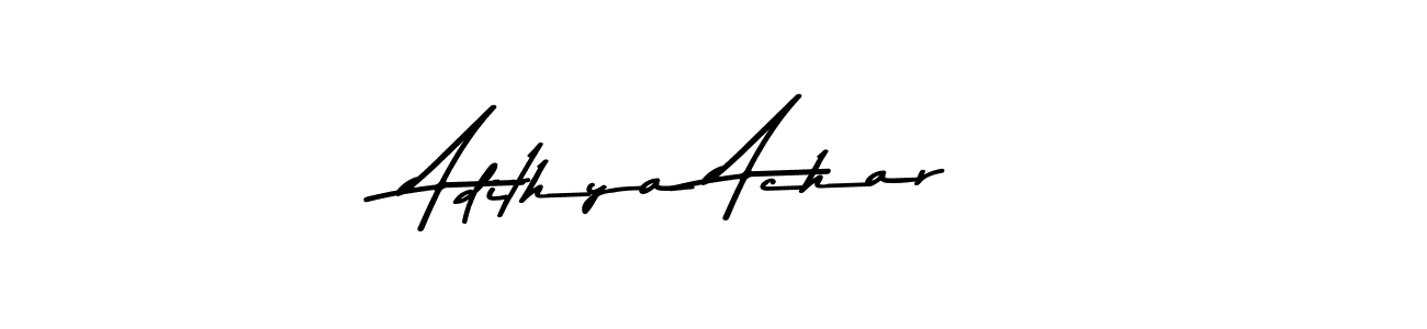 How to make Adithya Achar name signature. Use Asem Kandis PERSONAL USE style for creating short signs online. This is the latest handwritten sign. Adithya Achar signature style 9 images and pictures png