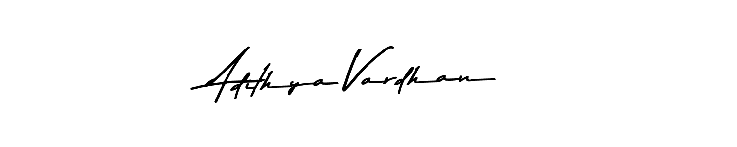 How to make Adithya Vardhan name signature. Use Asem Kandis PERSONAL USE style for creating short signs online. This is the latest handwritten sign. Adithya Vardhan signature style 9 images and pictures png
