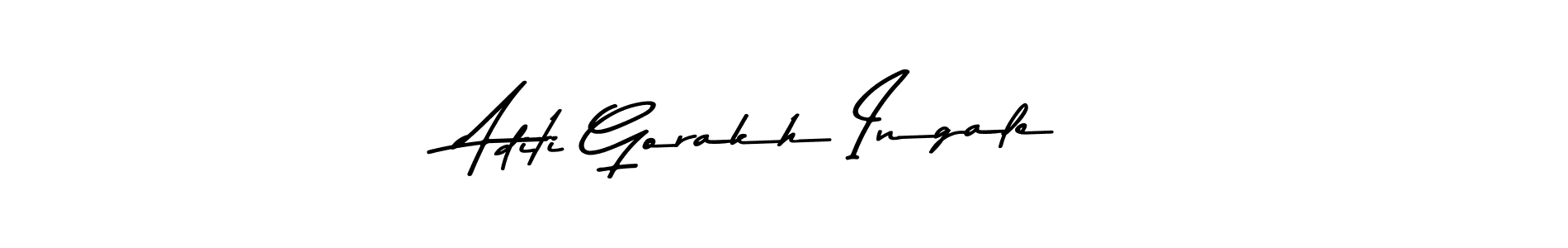 Create a beautiful signature design for name Aditi Gorakh Ingale. With this signature (Asem Kandis PERSONAL USE) fonts, you can make a handwritten signature for free. Aditi Gorakh Ingale signature style 9 images and pictures png
