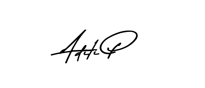 Make a beautiful signature design for name Aditi P. With this signature (Asem Kandis PERSONAL USE) style, you can create a handwritten signature for free. Aditi P signature style 9 images and pictures png