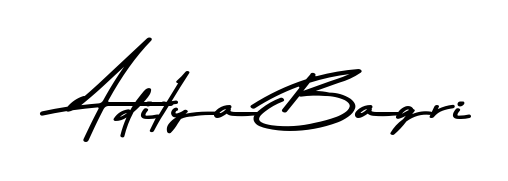 The Asem Kandis PERSONAL USE font transforms the name Aditya Bagri into an executive sign with sharp precision and distinguished character. Aditya Bagri signature style 9 images and pictures png