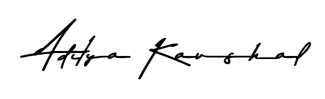 Get an exclusive digital autograph for Aditya Kaushal. The Asem Kandis PERSONAL USE typeface captures the charm of real penmanship on paper. Aditya Kaushal signature style 9 images and pictures png