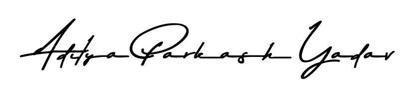 Create your official email sign-off with Aditya Parkash Yadav name in Asem Kandis PERSONAL USE style. Crisp, clean, and perfectly legible across all screens. Aditya Parkash Yadav signature style 9 images and pictures png