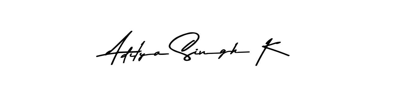 Create a beautiful signature design for name Aditya Singh K. With this signature (Asem Kandis PERSONAL USE) fonts, you can make a handwritten signature for free. Aditya Singh K signature style 9 images and pictures png