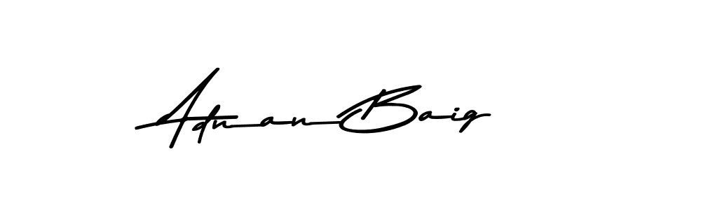 How to make Adnan Baig name signature. Use Asem Kandis PERSONAL USE style for creating short signs online. This is the latest handwritten sign. Adnan Baig signature style 9 images and pictures png