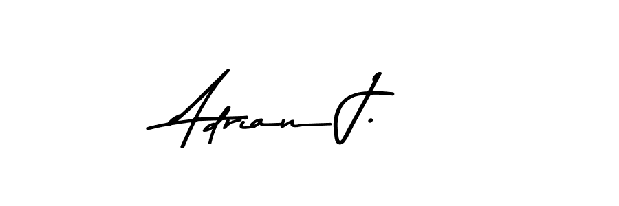 How to make Adrian J. name signature. Use Asem Kandis PERSONAL USE style for creating short signs online. This is the latest handwritten sign. Adrian J. signature style 9 images and pictures png