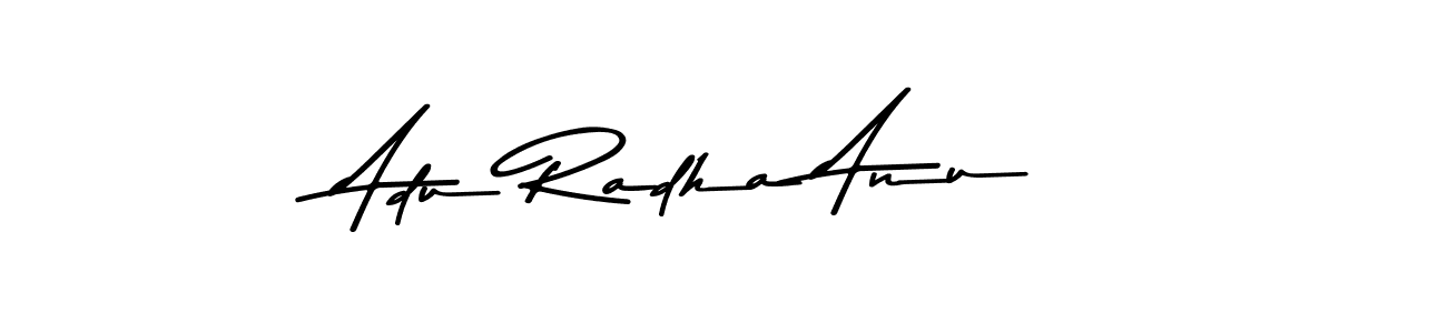 Design your own signature with our free online signature maker. With this signature software, you can create a handwritten (Asem Kandis PERSONAL USE) signature for name Adu Radha Anu. Adu Radha Anu signature style 9 images and pictures png